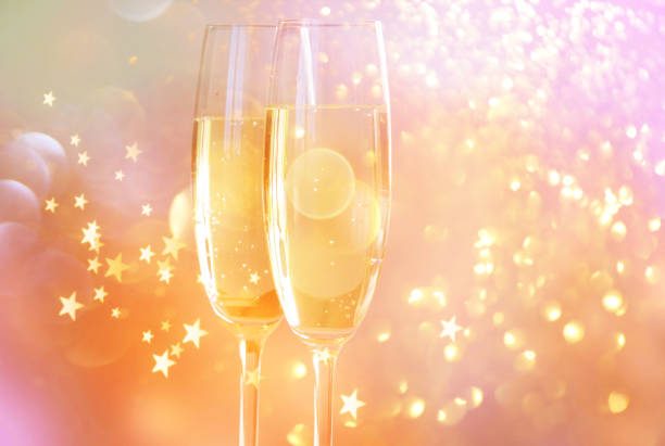 istock Happy New Year champagne glasses 1190422179