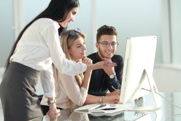 istock Coworkers team working new startup project at modern office 1190425757