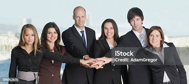 Group Of Six Businesspeople Stock Photo - Download Image Now - Business, Men, Panoramic