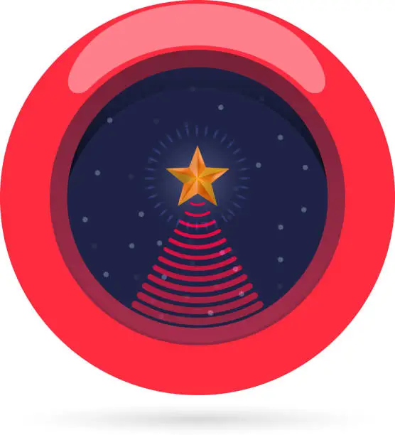 Vector illustration of christmas button