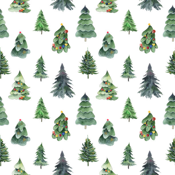 istock seamless pattern of christmas tree pine, festive, celebrate, color 1190428019