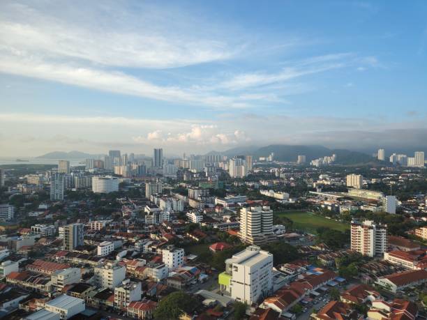 istock penang city in the afternoon  with clouds-cape from high angle drone  view 1190429324