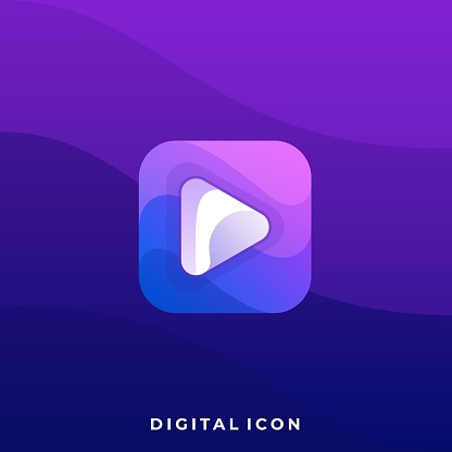 Digital Icon Play Colorful Illustration Vector Design Template. Suitable for Creative Industry, Multimedia, entertainment, Educations, Shop, and any related business.