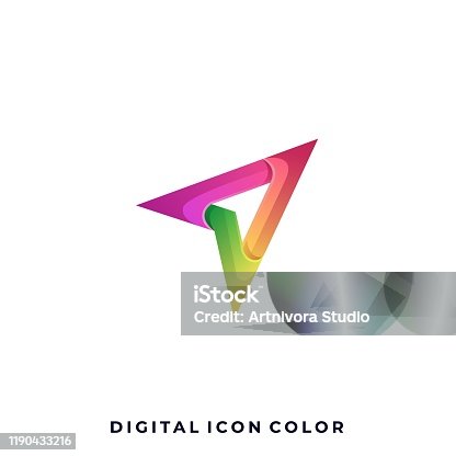 istock Arrow Colorful Illustration Vector Design Template 1190433216