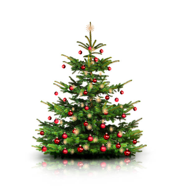 istock Beautiful decorated christmas tree cut out 1190435114