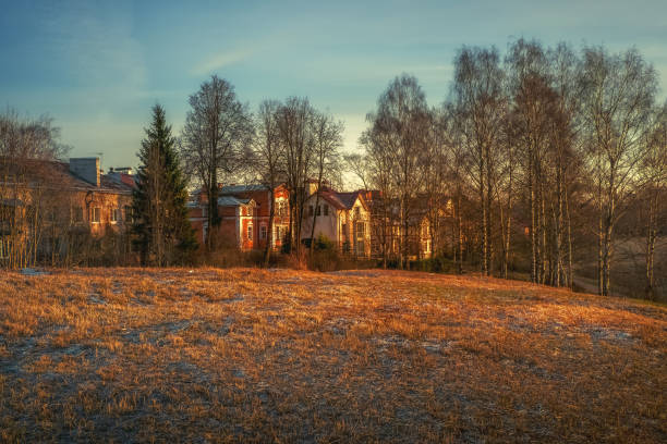 istock A beautiful sunset in the village. 1190437553