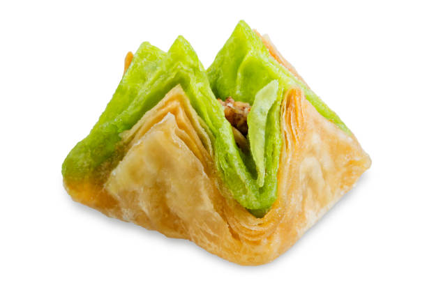 istock Multicolored baklava, Oriental sweetness on a white isolated background 1190437701