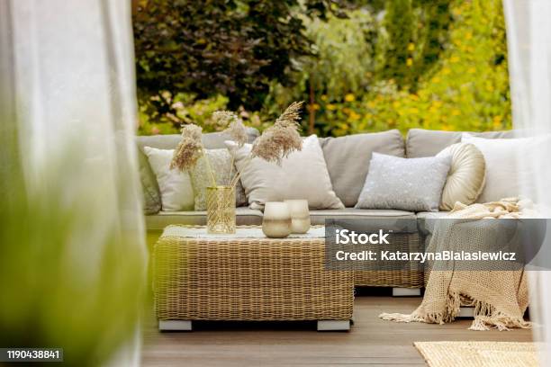 Cozy Terrace Stock Photo - Download Image Now - Furniture, Patio, Autumn
