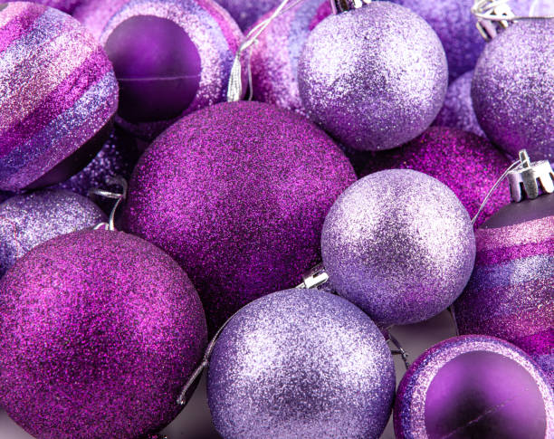 istock Full Frame of Purple Christmas Decorations 1190439634