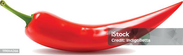 A Single Smooth Red Chili Pepper Reflecting Light Stock Illustration - Download Image Now - Cayenne Pepper, Chili Pepper, Close-up