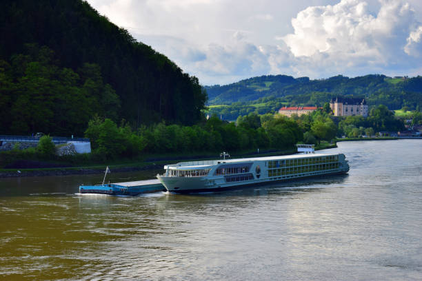 Beautiful view of Grein from the bridge over the river