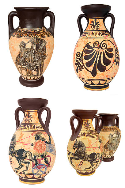 Vasos grego colagem - foto de acervo