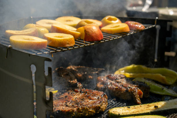istock Grilling meat, vegetables and fruits 1190443599