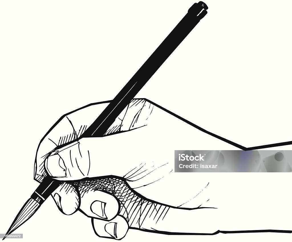 Dibujo de la mano con un cepillo de China - arte vectorial de Arte libre de derechos