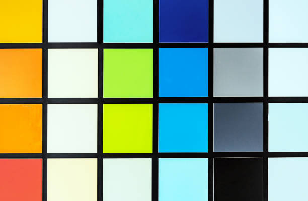 istock Samples of colored ceramic tiles. Palette of square tiles. 1190446004