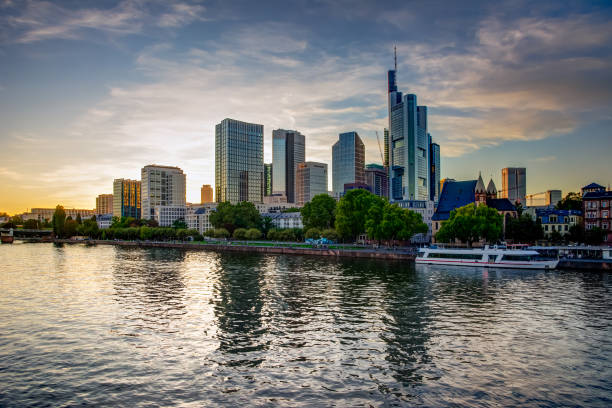 istock Skyline of Frankfurt at the Main river during sunset 1190447815