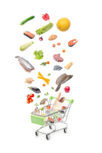 Falling products in the basket.