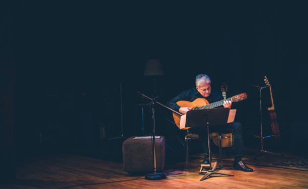 istock Male guitarist performing on the stage 1190450412