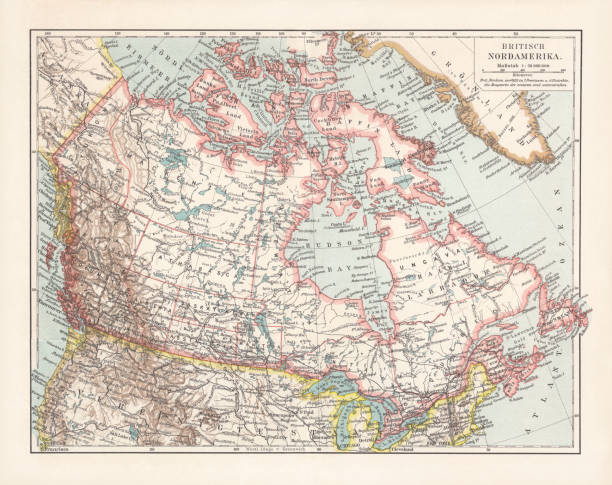 istock Historical map of the British North America, chromolithograph, published 1899 1190451613