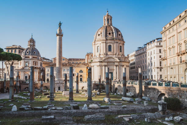 istock Trajan's Forum with Trajan's column and Basilica Ulpia. Rome. 1190456613