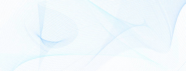 Technology background with light blue wavy lines. Line art grid pattern. Abstract vector guilloche design. Colored watermark. Dynamic subtle curves. Template for banner, voucher, flyer, cheque. EPS10 illustration Technology background with light blue wavy lines. Line art grid pattern. Abstract vector guilloche design. Colored watermark. Dynamic subtle curves. Template for banner, voucher, flyer, cheque. EPS10 illustration guilloche stock illustrations