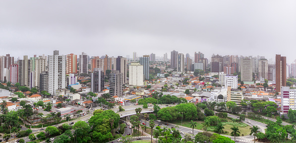 Panoramic view of Santo André city center, belonging to the metropolitan region of São Paulo - Grande ABC - Grande São Paulo