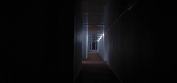istock Corridor of a space center 1190458724