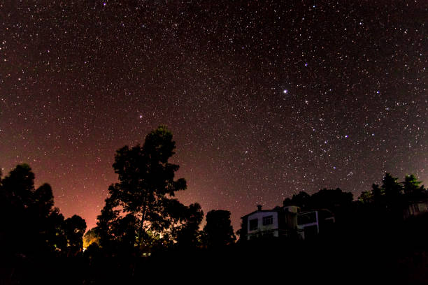 Clear night starry sky near Kodaikanal observatory