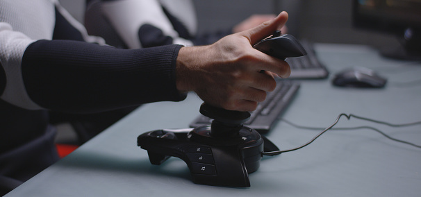 Man Using Remote Control Man Using Remote Controller Stock Photo - Download Image Now - Control ...
