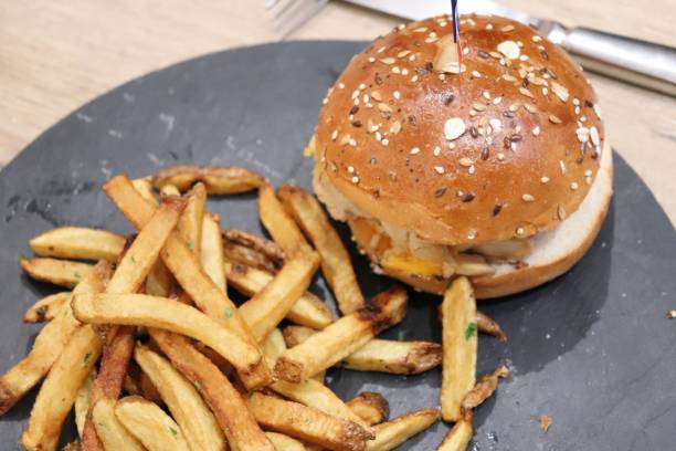 istock Hamburger with fries 1190462460
