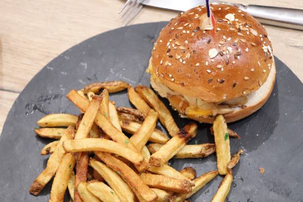 istock Hamburger with fries 1190462461
