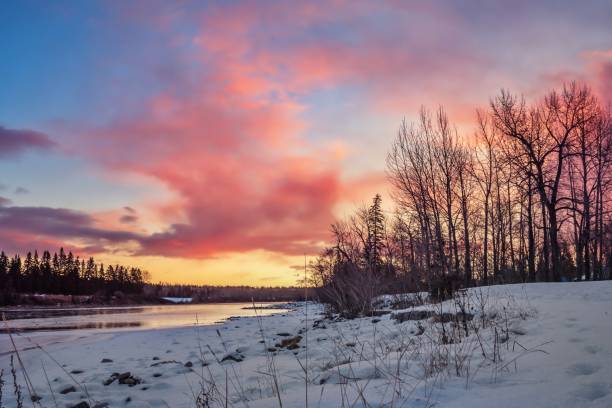 istock Warm Sunrise Over The River 1190462520