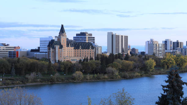 istock Saskatoon, Canada city center at twilight 1190464286