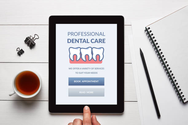 istock Dental care concept on tablet screen 1190464613
