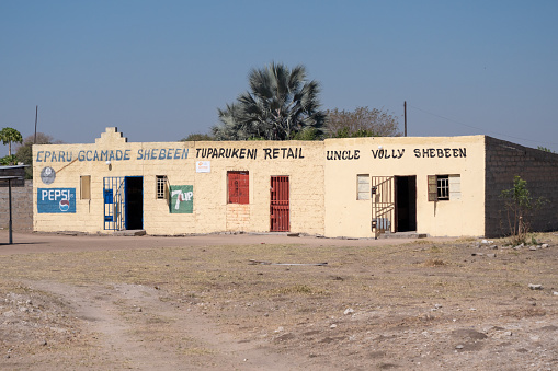 Kapako, Namibia - July 29 2019: Shebeen Bar Drinking Establishment on B10 Road near Kapako, Namibia, Africa.