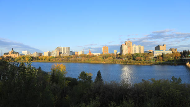 istock Scene of Saskatoon, Canada downtown over river 1190465591