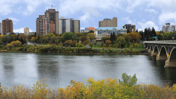 istock Saskatoon, Canada city center over river 1190465735