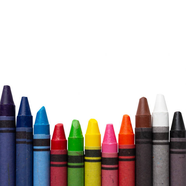 istock uneven undulating row of multicolored wax crayons on a white background 1190466150