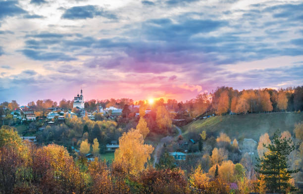 istock Trinity Church in Plyos at sunset 1190479973