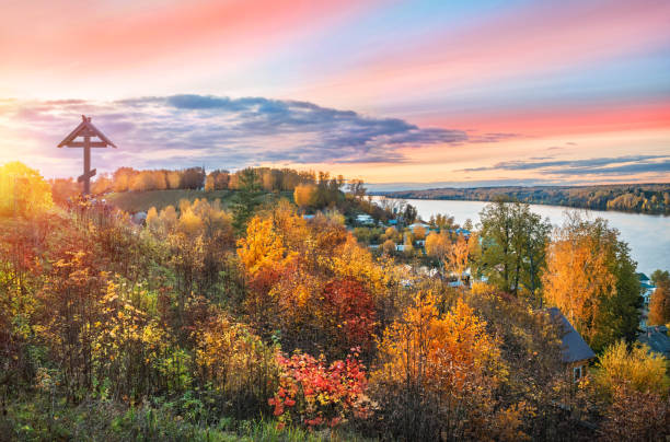istock Wooden cross on Mount Levitan 1190481782