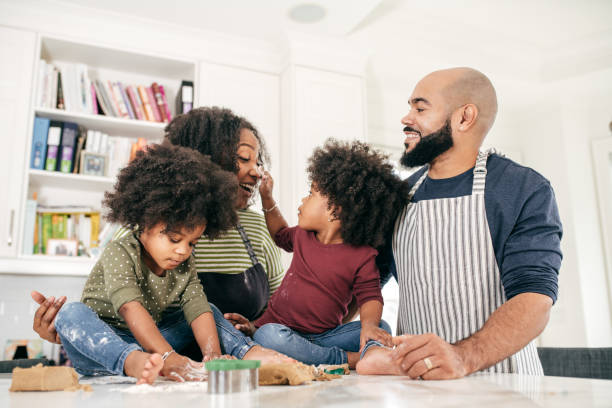 istock Family with two kids on holidays 1190483496