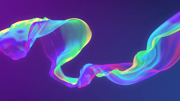 istock Fabric fluttering in the wind on abstract background, 3d render 1190491593