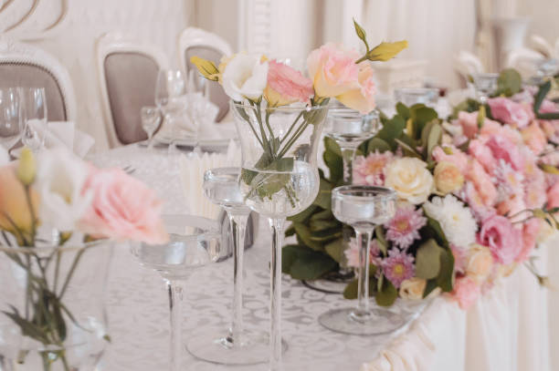 istock Elegant luxury floral wedding table decoration 1190493239
