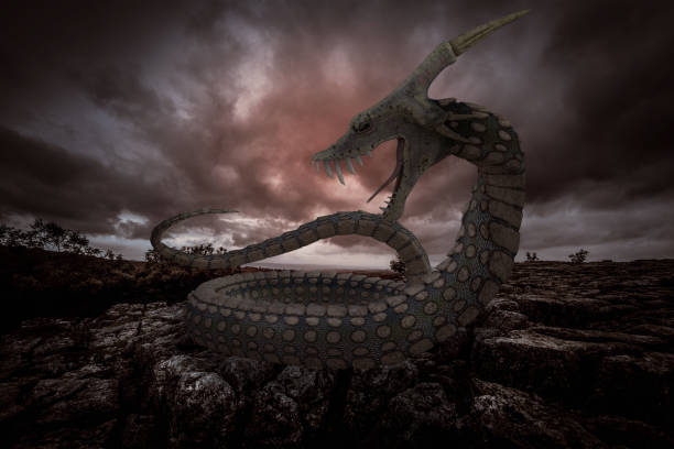 istock scary dragon with a stormy sky 3D render 1190493368