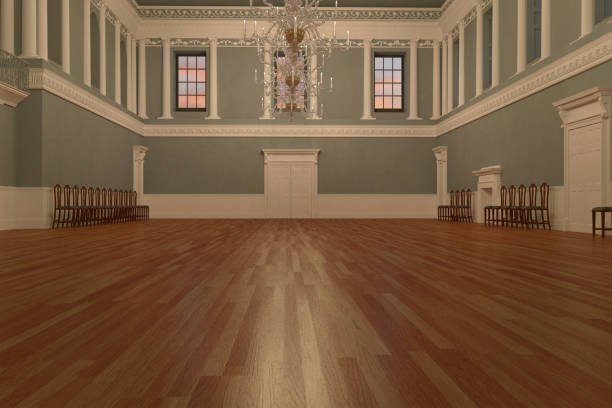 istock Old vintage style ballroom, 3d render. 1190494458