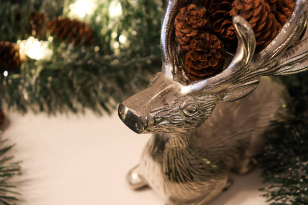 istock Christmas decor deer and pine 1190499813