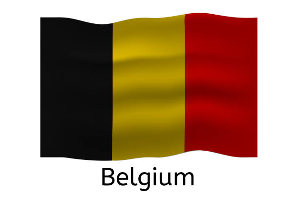 ikona belgijskiej flagi, belgia flaga kraj wektor ilustracji - belgium belgian flag flag shield stock illustrations