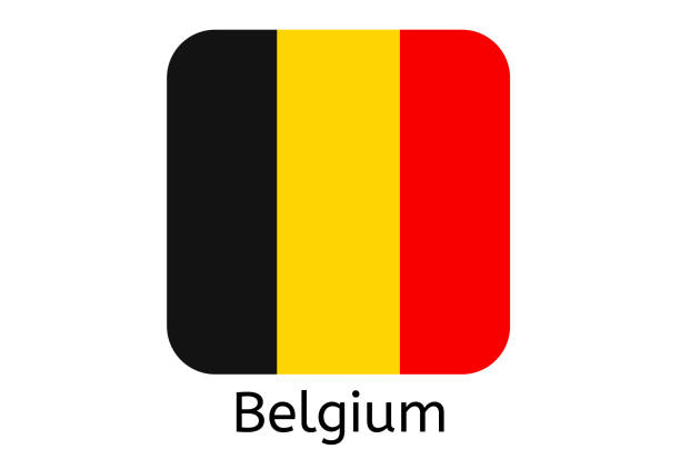 ikona belgijskiej flagi, belgia flaga kraj wektor ilustracji - belgium belgian flag flag shield stock illustrations