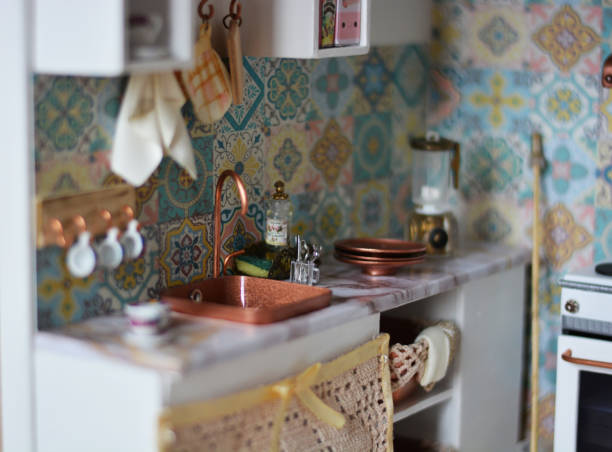 istock Handmade dollhouse kitchen in lovely light and wood 1190500895