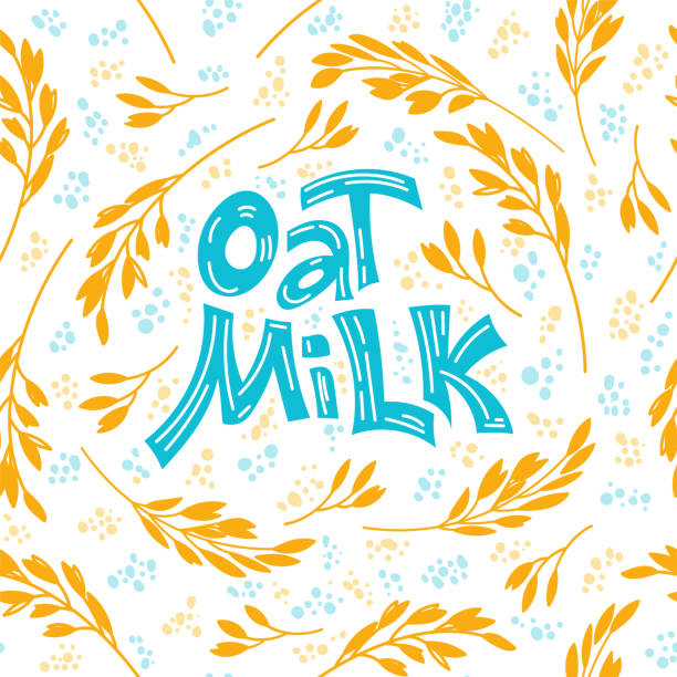 ilustrações, clipart, desenhos animados e ícones de padrão de leite de aveia - oatmeal